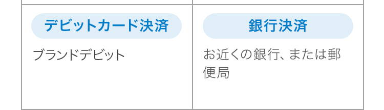 QRコード決済 PayPay Orico ショッピングローン au PAY d払い
デビットカード決済